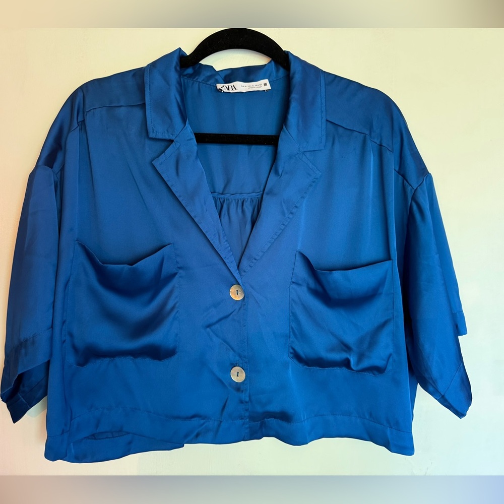 Zara Cropped Royal Blue top